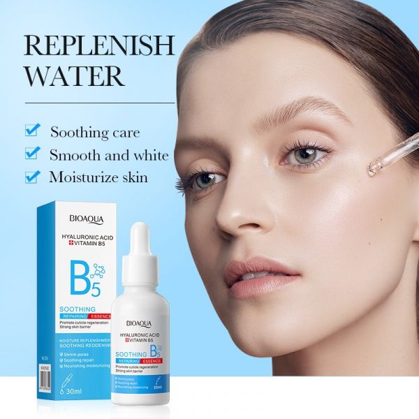 Moisturizing anti-wrinkle facial serum with hyaluronic acid and vitamin B5, 30ml